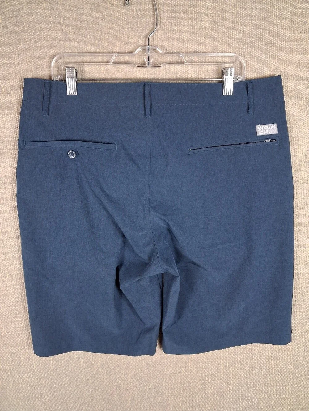 Dixxon Flannel Co. Shorts Men 36 Navy Blue Hybrid Stretch Flat Front Performance